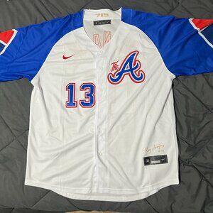 FAST SHIP RONALD ACUNA JR #13 BRAVES ATLANTA MLB JERSEY